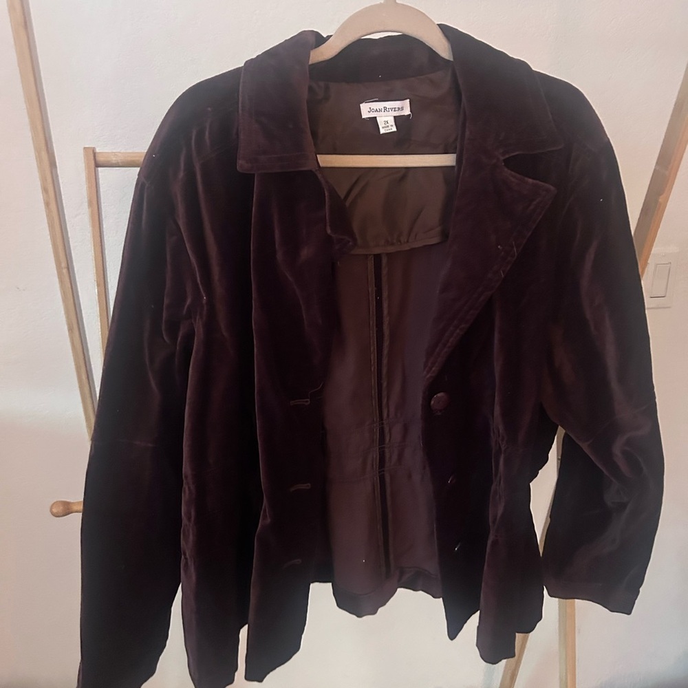 Joan Rivers Dark Purple Velvet Jacket